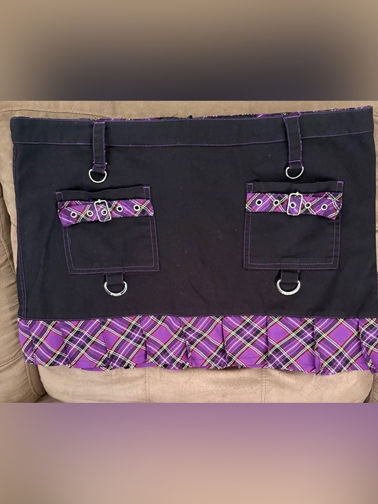 Tripp nyc Dresses & Skirts - RARE Vintage Y2K Black and Purple Plaid Tripp NYC mini skirt